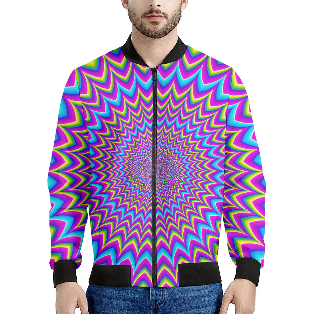 Dizzy Spiral Moving Optical Illusion Men's Bomber Jacket