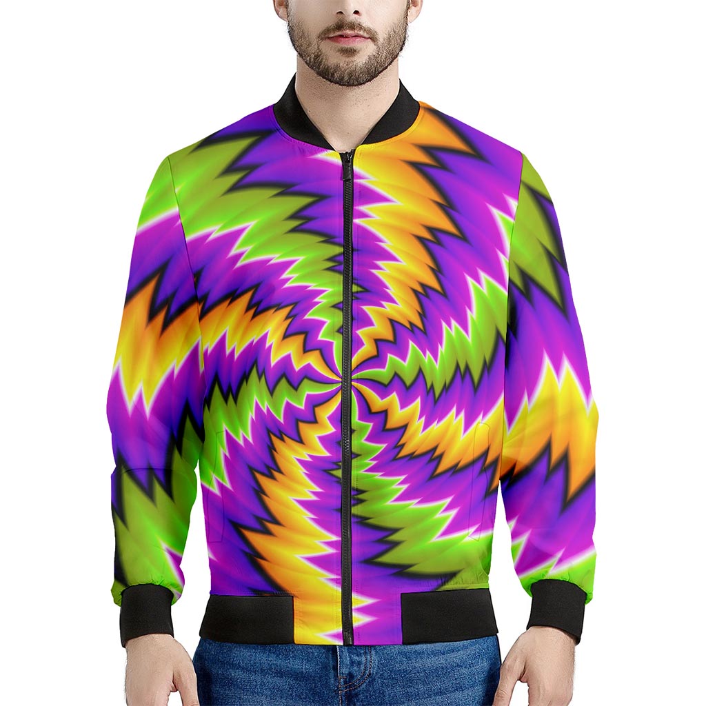 Dizzy Vortex Moving Optical Illusion Men's Bomber Jacket