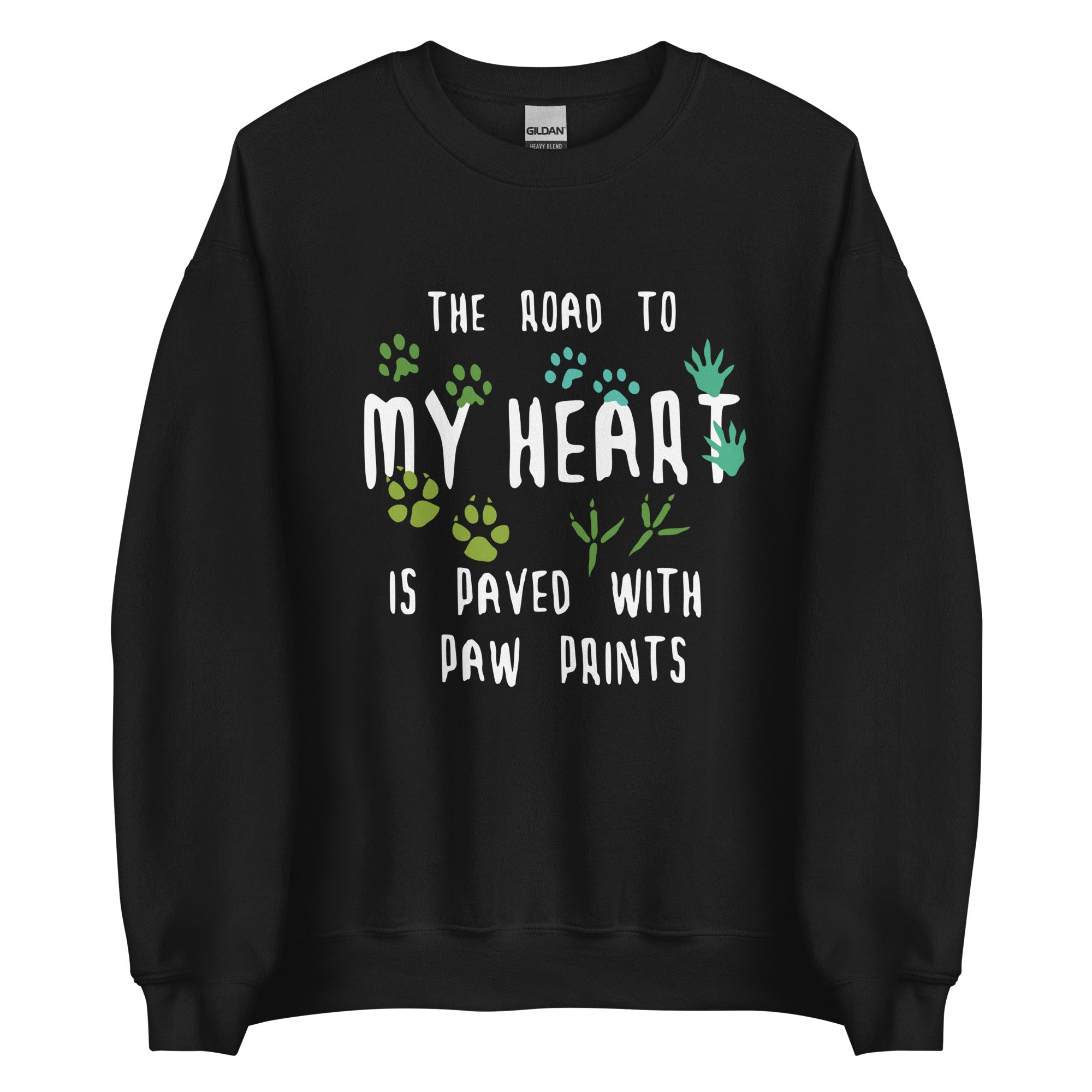The road to my heart is paved with paw prints Unisex Crewneck Sweatshirt